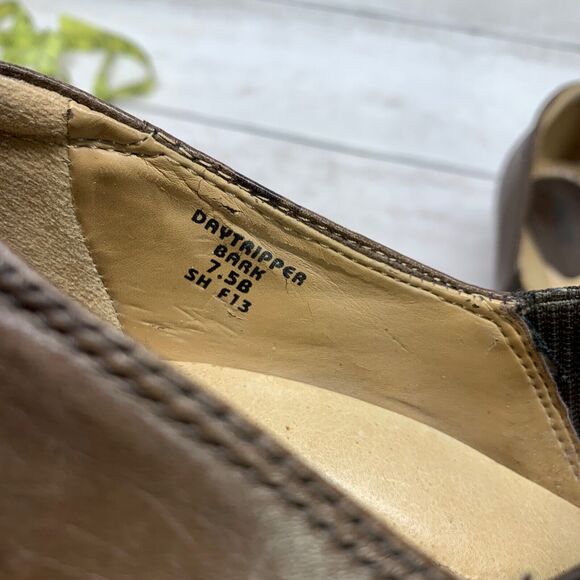 Earth Brown Pleated Leather Daytripper Bark Comfort Slip On Pumps Size 7.5B - Picture 11 of 14